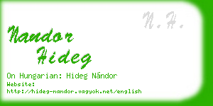 nandor hideg business card