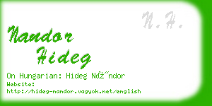 nandor hideg business card